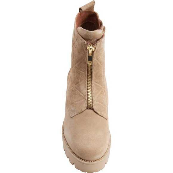 NEW SHOECOLATE Made in India Quilted Zip Boots - Suede For Women 463sn - Picture 2 of 6